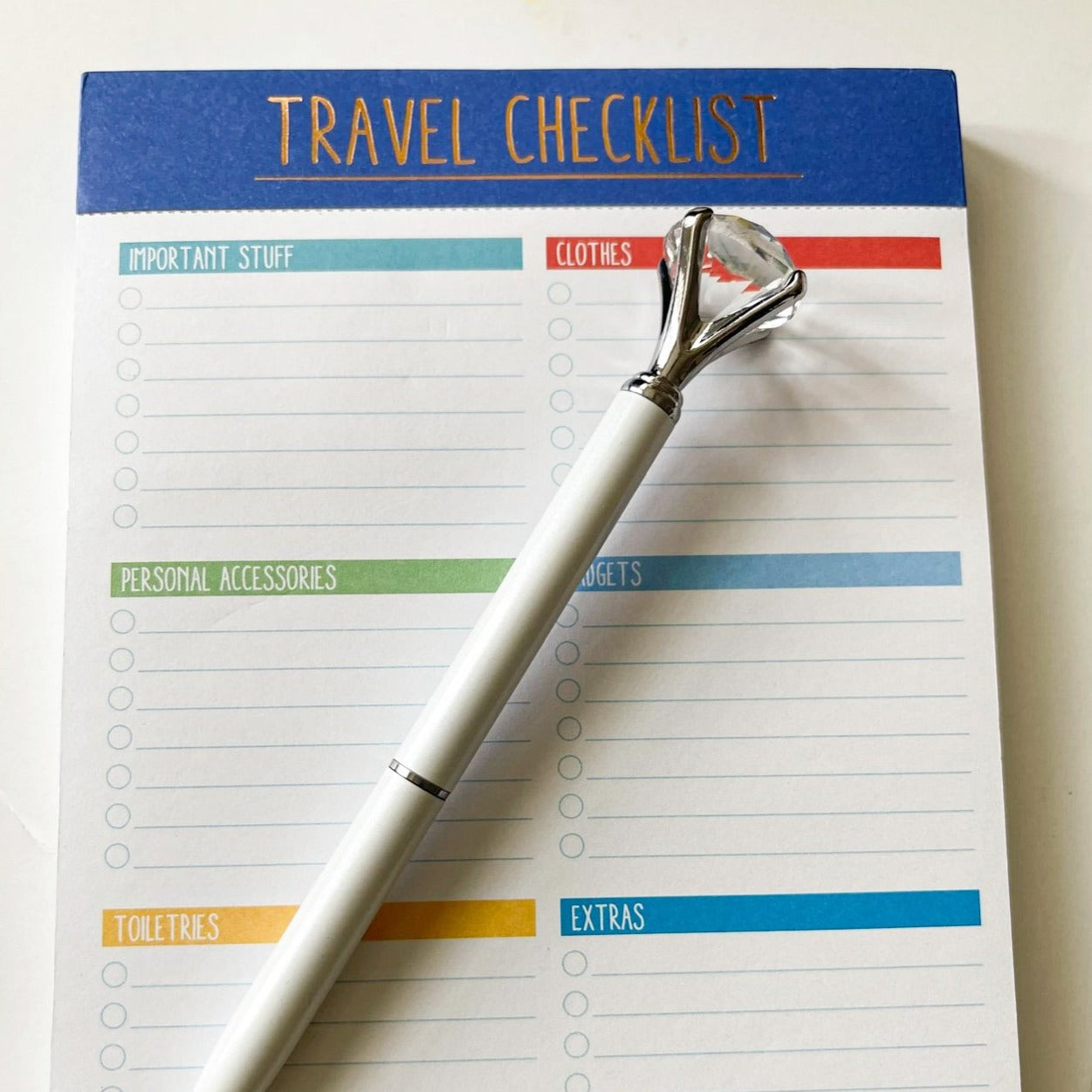 Travel Checklist + Diamond Pen